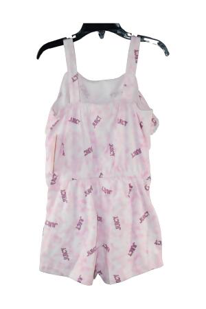 Juicy Couture Little Girl's Logo Knit Romper - Pink Multi - Size 6X 