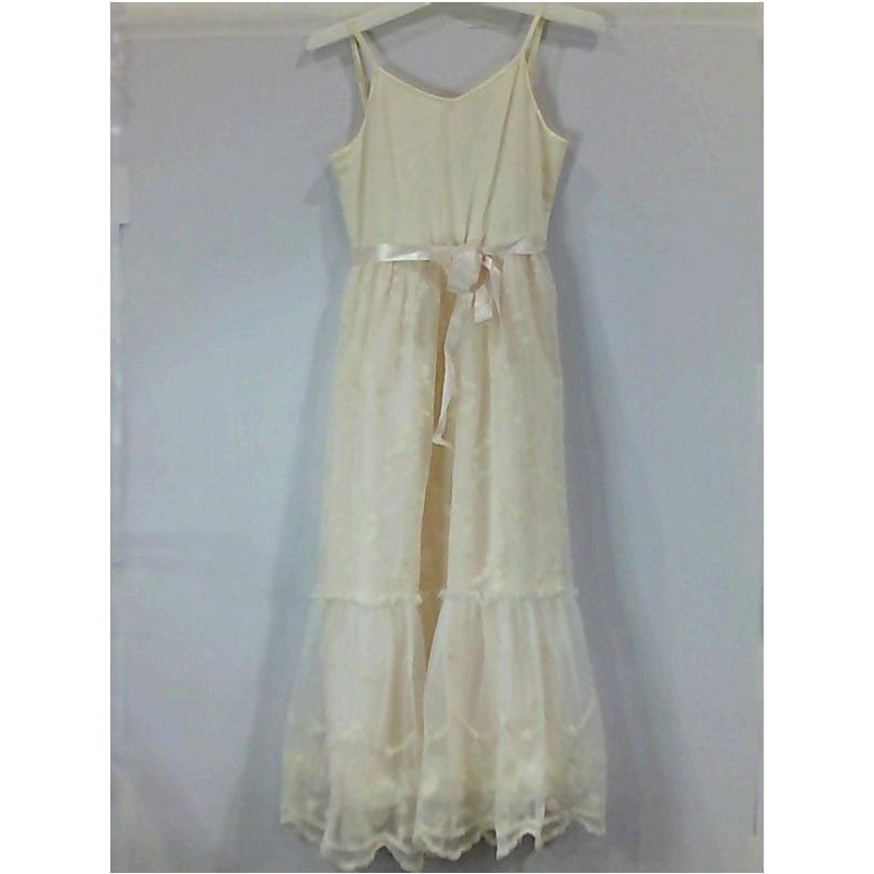 Zunie Kids' Floral Tulle Dress in Champagne at Nordstrom, Size 10