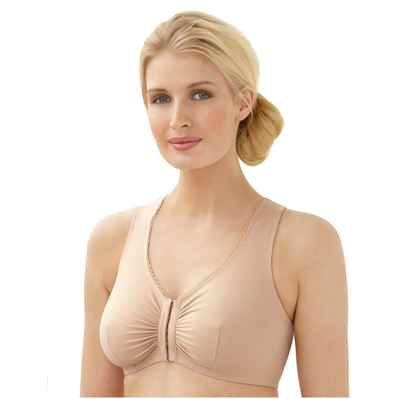 Glamorise Women's Plus-Size Complete Comfort Cotton T-Back Bra, Cafe, 34G/H