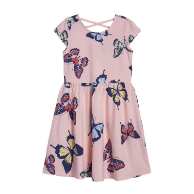 Big Girls Butterfly Print Dress 