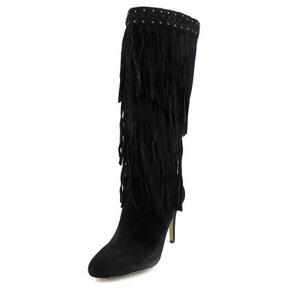 Inc International Concepts Tomi Round Toe Suede Knee High Boot - 6 M US Womens