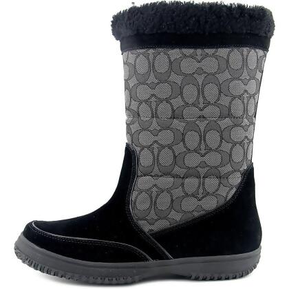 Coach Womens Sherman Sig Suede/Sig Closed Toe Mid-Calf Cold Weather Boots - 6 M US Womens
