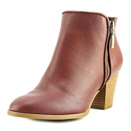 Style Co. Womens Jamila Leather Almond Toe Ankle Fashion Boots - 8 M US Womens