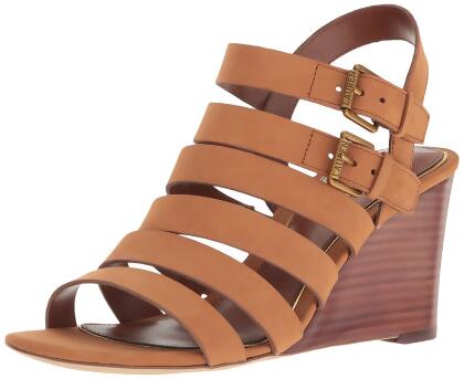 Lauren by Ralph Lauren Womens Aleigh Leather Open Toe Casual Ankle Strap Sand... - 9.5 M US Womens