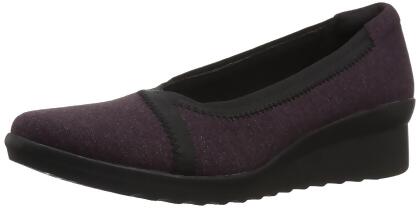 Clarks Womens Caddell Dash Leather Closed Toe Wedge Pumps - 7.5 N US Womens