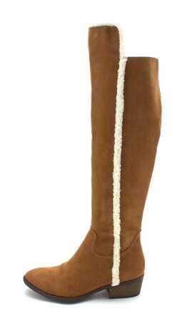 Mia Womens Fawn Fabric Almond Toe Knee High Fashion Boots - 8.5 M US Womens