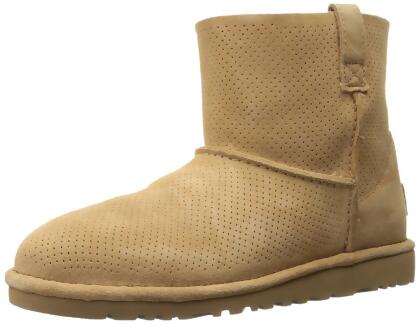 Ugg Australia Womens Classic Unlined Mini Perforated Leather Closed Toe Ankle... - 5 M US Womens