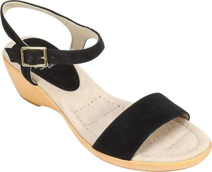 White Mountain Womens Corky Leather Open Toe Casual Ankle Strap Sandals - 5.5 M US Womens