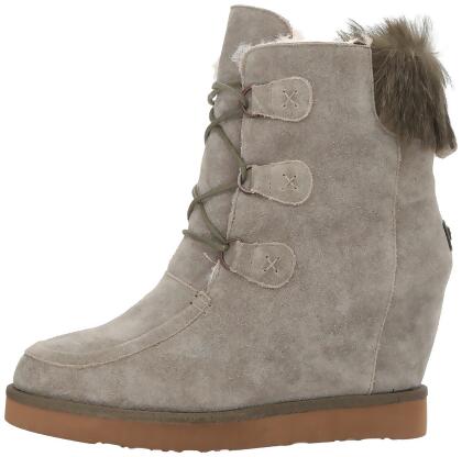 Luxe Co. Womens Dudley Faux Fur Round Toe Ankle Cold Weather Boots - 7 M US Womens