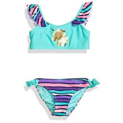 Limited Too Girls Printed Two Piece Swimsuit with Ruffle Trim