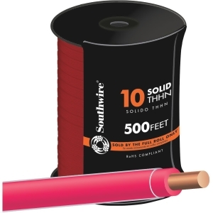 Southwire 500' 10sol Red Thhn Wire 11597257 - All