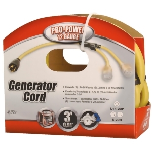 Woods Ind. 3' 12/4 Generator Cord 01924-88-02 - All