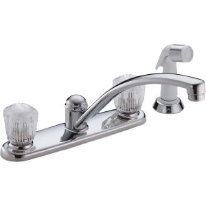 Delta Faucet Two Handle Chrome Kit Faucet with Spray 2402Lf - All