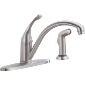 Delta Faucet 1h Stainless Steel Kit Faucet with Spry 400-Ss-dst - All