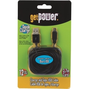 Aries 12' Micro Charging Cable Gp-xl-usb-m Pack of 6 - All