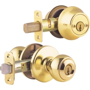 Kwikset Polished Brass Polo Entry Combo 690P 3 Cp Code K6 - All