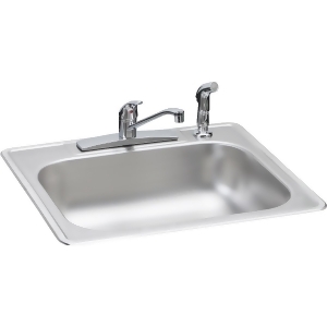 Elkay Neptune 25x22 Sgl Bowl Sink Pack Nvp25224lf - All