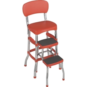 Cosco Home Office Retro Chair/Step Stool 11-120-Red1 - All
