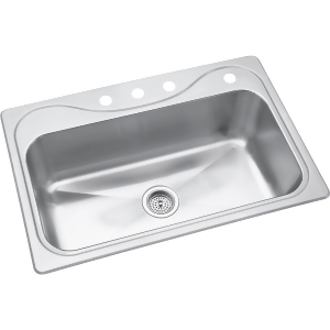 Sterling Plbg/Sinks 9 Stainless Steel Single Bowl Sink 45987-4Na - All