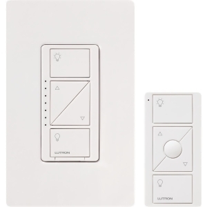 Lutron White 600w Rf Dimmer with Rmt P-pkg1w-wh - All