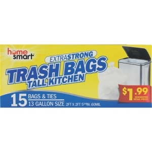 International Wholesale 15pc 13 Gal Trash Bag Hs-01783 Pack of 12 - All