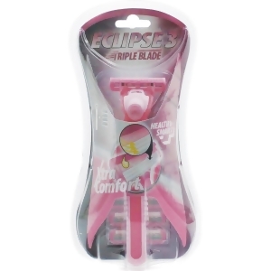 International Wholesale 4 Pack Women 3 Blade Razor Hs-01236 Pack of 24 - All