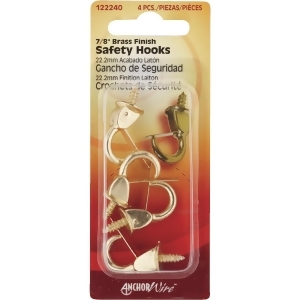Hillman Fastener Corp 4 Pack Sm Brass Safety Hook 122240 Pack of 10 - All
