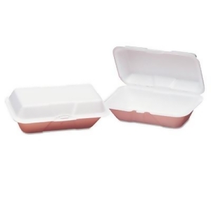 Foam Hoagie Hinged Container Large White 9-1/2x5-1/4x3-1/2 100/Bag 21900 - All