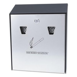 Smokers' Station Wall Mounted Receptacle 10 w x 3 d x 12 1/2 h Black R1012ebk - All