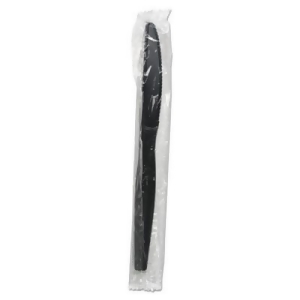 Heavyweight Wrapped Polystyrene Cutlery Knife Black 1000/Carton Knihwpsbiw - All