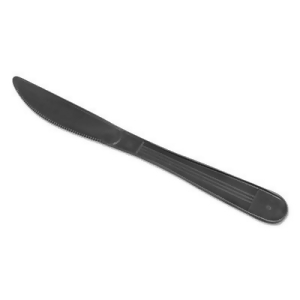 Wrapped Cutlery 7 1/2 Knife Heavyweight Black 1000/Carton Hyb-iw/kn - All