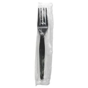 Heavyweight Wrapped Polystyrene Cutlery Fork Black 1000/Carton Forkhwpsbiw - All