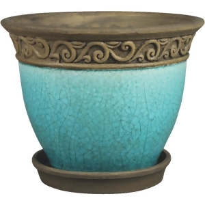 Southern Patio 6 Teal Ceramic Planter Crm-030713 Pack of 4 - All
