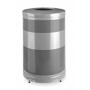 Classics 51 gal. Round Open Top Decorative Trash Can 35-1/2 H Silver - All