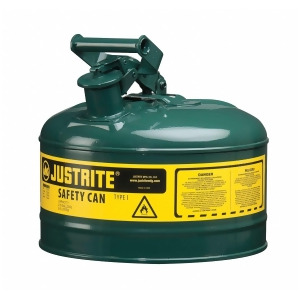 Justrite Type I Can Type 2-1/2 gal. Oil Galvanized Steel Green 7125400 - All