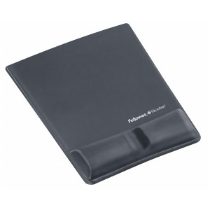 Fellowes Mousepad w/ Wrist Support Graphite Graphite Lycra/Memory Foam 9184001 - All