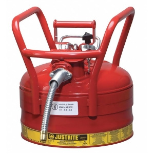 Justrite Type Ii Can Type 2-1/2 gal. Flammables Galvanized Steel Red 7325130 - All