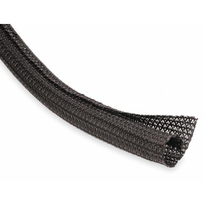 Techflex Nonexpandable Braided Sleeving I.d. 2.000 Length 25 ft. Black - All