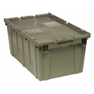 Attached Lid Container Gray 12-1/2 H x 27 L x 17-3/4 W 1Ea - All