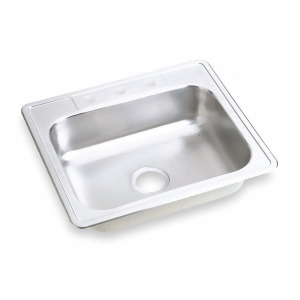 25 x 22 x 8-1/16 Drop-In Sink with Faucet Ledge with 21 x 15-3/4 Bowl Size - All