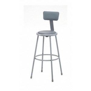 Round Stool with 30 Seat Height Range and 300 lb. Weight Capacity Gray - All