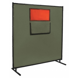 Cotton Duck Welding Screen with Window 6 ft. H x 8 ft.W x 0.025 Thick Olive - All