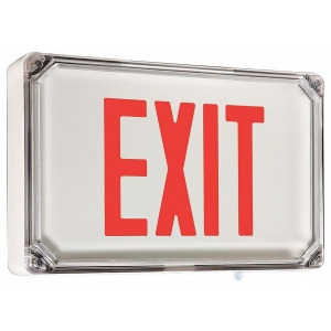 1 Face Led Exit Sign White Aluminum Housing Red Letter Color - All