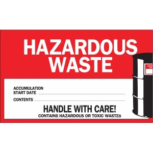 Brady Vinyl Hazardous Waste Label 4 Height 6 Width Vinyl 121064 - All