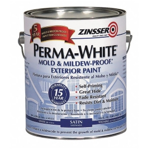 Zinsser Satin Interior/Exterior Paint Water Base White 1 gal. 1 gal. 3101 - All
