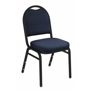 National Public Seating Black Steel Stacking Chair with Blue Seat Color 1Ea - All