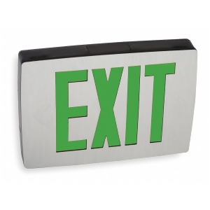 1 Face Led Exit Sign Black/Silver Aluminum Housing Green Letter Color - All