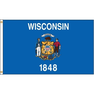 Nylglo Wisconsin State Flag 5 ft.H x 8 ft.W Indoor Outdoor Nylon 145980 - All