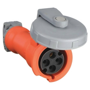 60 Amp 1-Phase Zytel 801 Nylon Watertight Pin and Sleeve Connector Orange - All