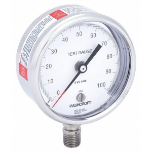 Ashcroft 3 Test Pressure Gauge 0 to 100 psi 30-1084S 02L 100 Psi - All